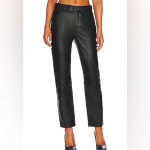 Black Anine Bing Connor Belted Leather Pants [Extra Small / XS]